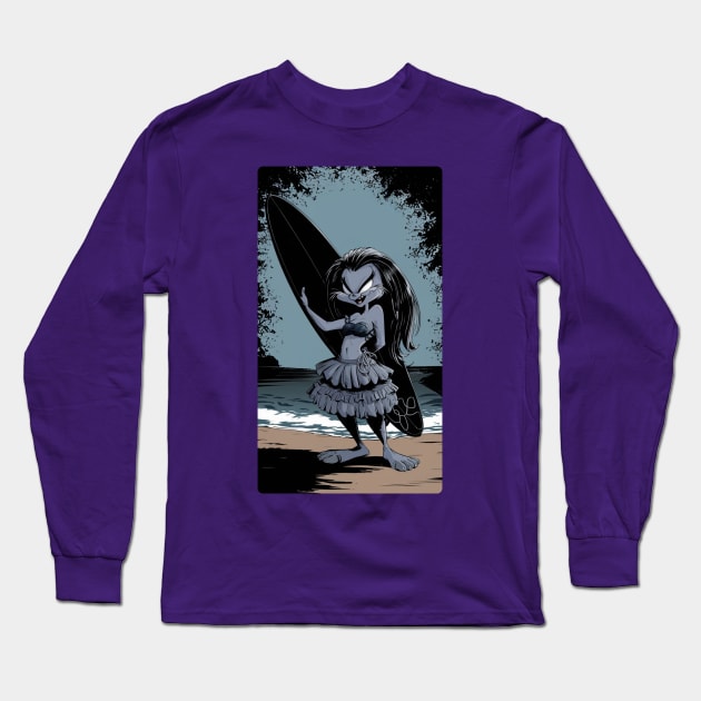 surfer girl Long Sleeve T-Shirt by baseCompass